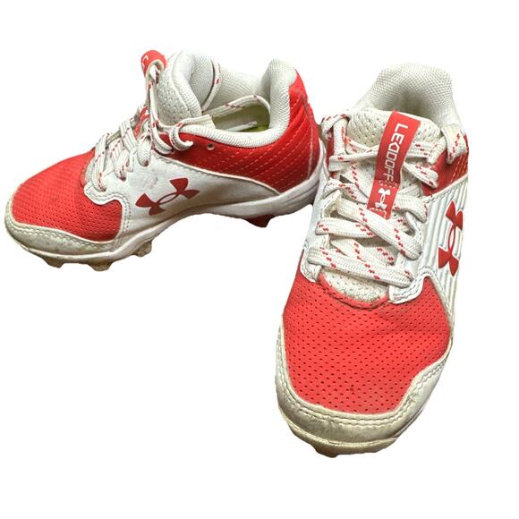 Under Armour Boys Leadoff Low RM Jr. Baseball Cleats Scarlet/White 10K - Picture 1 of 8
